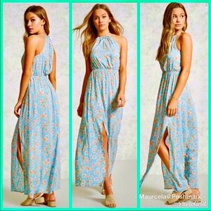 Forever 21 Floral M Slit Maxi Dress